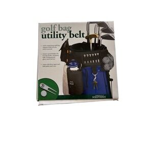 Perfect Solutions Golf Bag Utility Belt Organizer with Divot Tool and Tees Black
